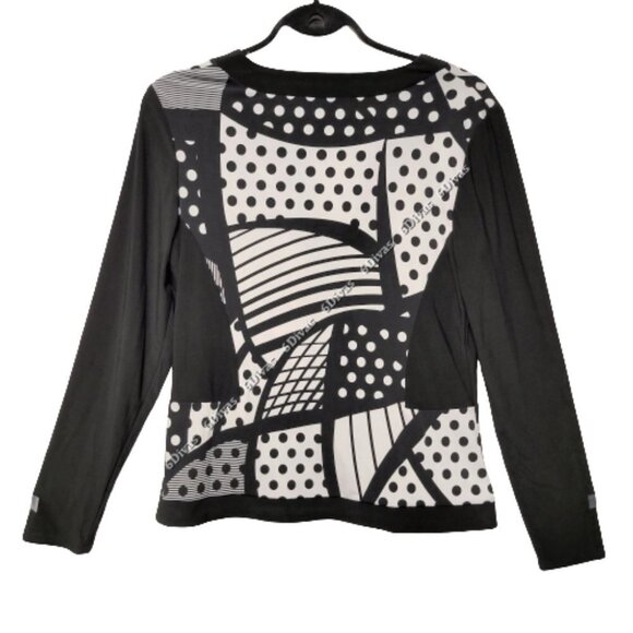 POLKA Dot Black and White Top Blouse or Jacket Top  Size M, Size L-  NEW - Picture 2 of 10